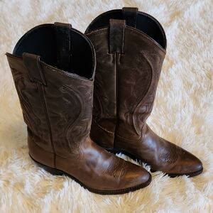 SAGE Brown Leather Cowboy Boots Size 7.5 COWGIRL BOOTS